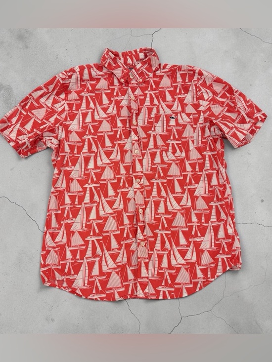 Vineyard Vines Other - Vineyard Vines Tucker Shirt Mens Medium Slim Fit Salmon Sailboat Print Cotton